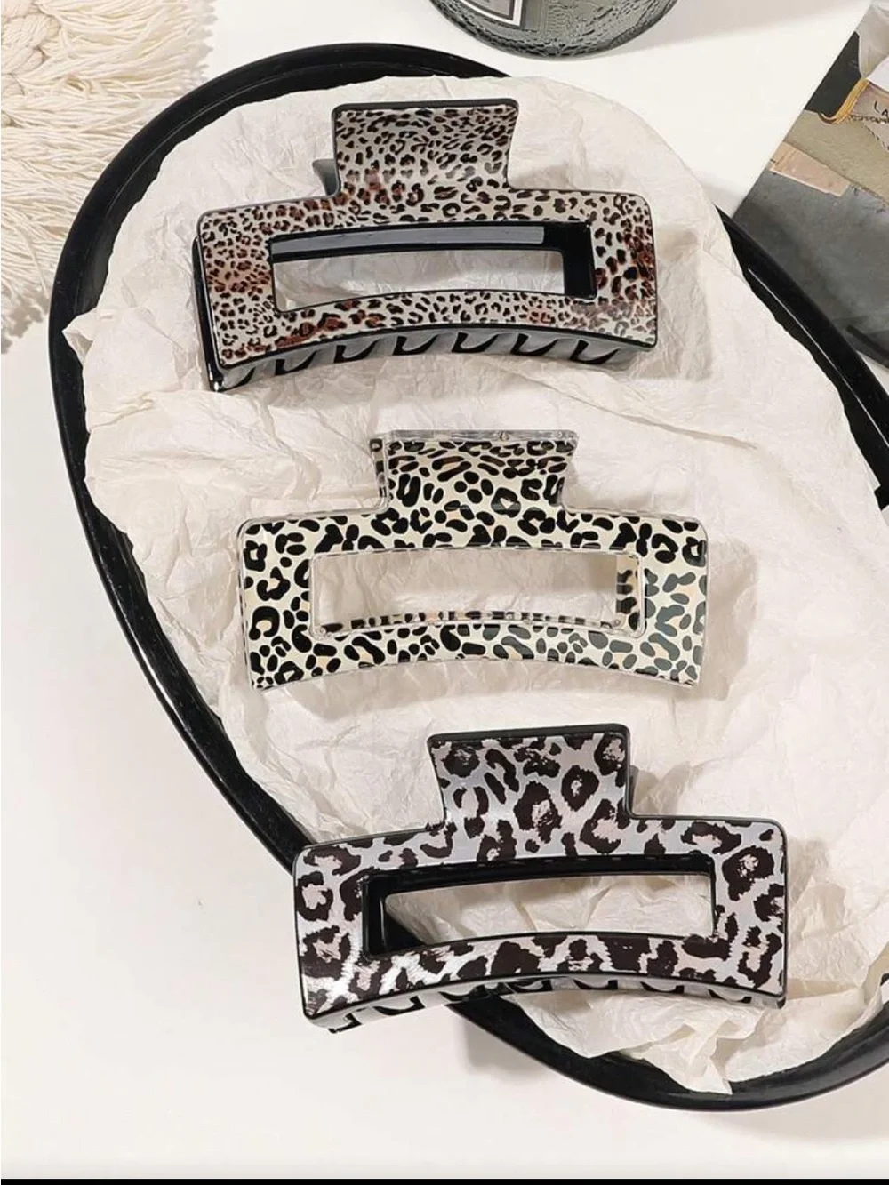 Leopard Print Multicolor Acrylic Hair Claw Clip - Stylish Women Accessories